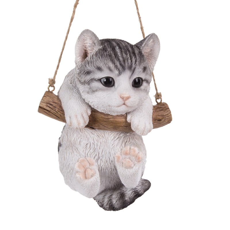 Pacific Giftware Realistic Kitten Hanging from Branch Rope Hanger ...
