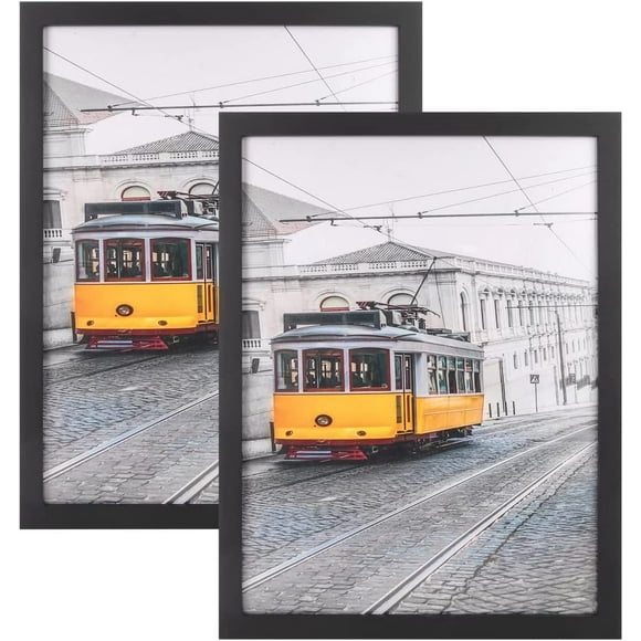 AmPm 2pack Diamond Painting Frames 12x16 Walnut Picture Frame Cadre Photo Frames with Solid Wood Plexiglass for Wall