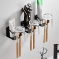 thumbnail image 5 of WEAVILUX Stainless Steel Toothbrush Holder Black Wall Mount Organizer Rack for Bathroom Storage, 5 of 6