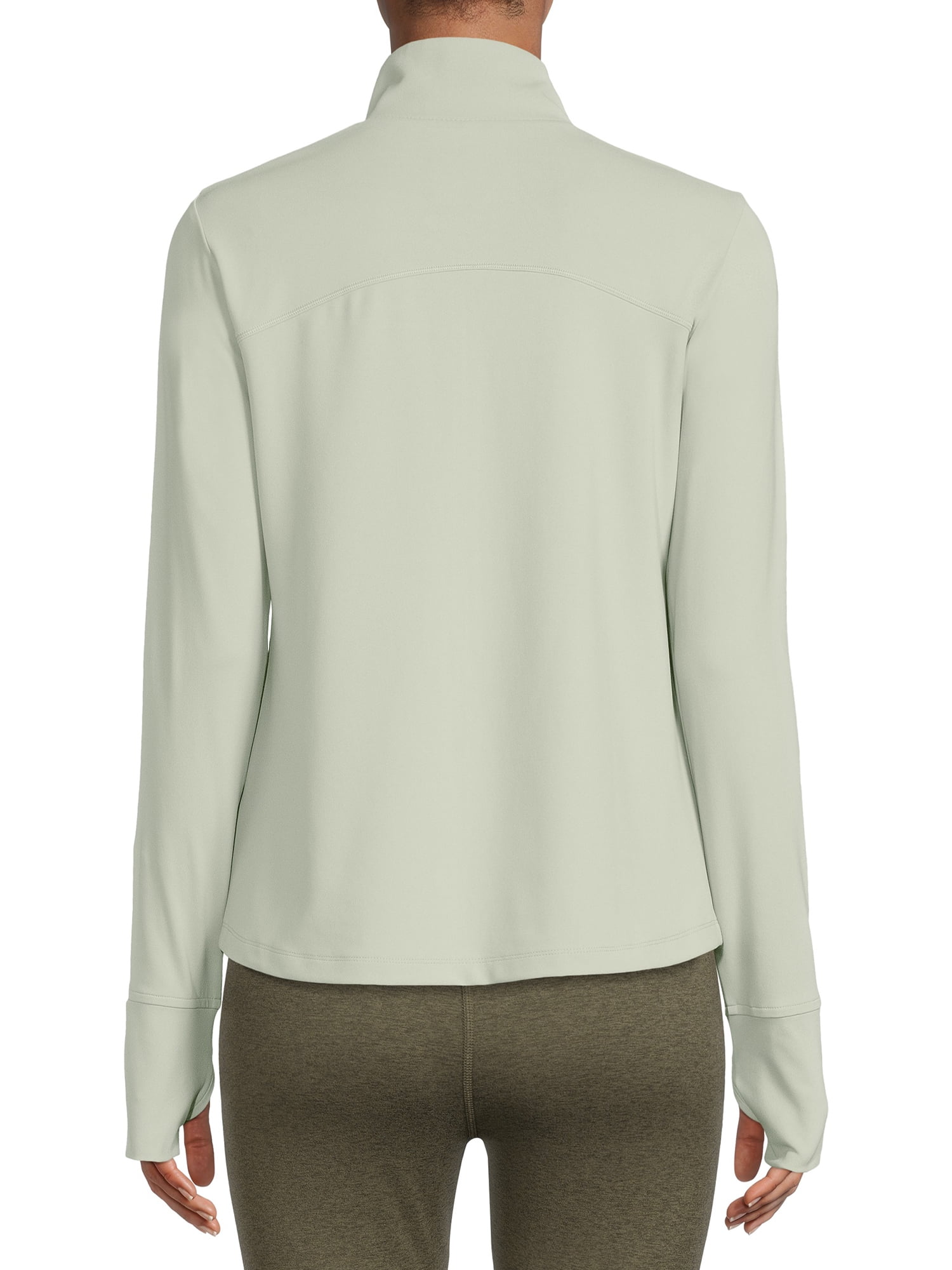 Avia Women's Active Full Zip Long Sleeve Jacket with Thumbholes and Sport Watch Opening