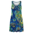 thumbnail image 4 of Dolkfu Artistic Dresses for Women Dressy Casual Crew Neck Multicolor Sleeveless Mini Slip Dress Refreshing Abstract Regular Dresses Multicolor,L, 4 of 6