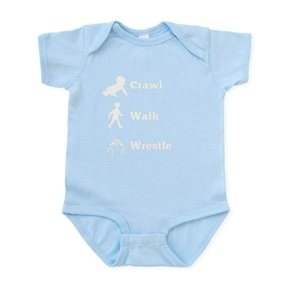 CafePress - Crawl Walk Wrestle Body Suit - Baby Light Bodysuit, Size Newborn - 24 Months