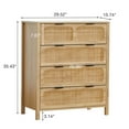 thumbnail image 4 of YOCWO Farmhouse 4 Drawer Rattan Dresser, Natural, 30" Wide, 4 of 8