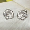 thumbnail image 3 of Beautiful Hawaiian Hibiscus Earring, Official Hawaii State Flower, Sterling Silver Hibiscus CZ Stud Earring, E4123 Birthday Wife Mom Gift, 3 of 8