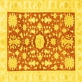 thumbnail image 1 of Ahgly Company Indoor Square Oriental Yellow Traditional Area Rugs, 7' Square, 1 of 4