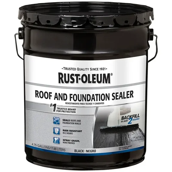 Rust-Oleum Roof and Foundation Sealer - Liquid, Black, 4.75 gal Pail