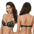 thumbnail image 6 of Curve Muse Women's Plus Size Perfect Shape Add 1 Cup Push Up Underwire Lace Bras-2Pk-Brown,Black-32D, 6 of 7