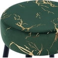 thumbnail image 4 of Duhome Velvet Counter Stools Set of 2 Backless Counter Height Bar Stools 24" Stools for Kitchen Island Upholstered, Dark Green & Gold, 4 of 8