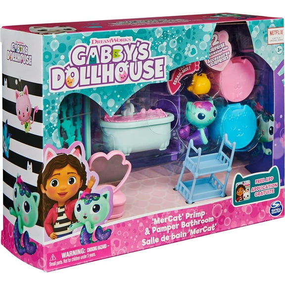 Gabby’s Dollhouse, MerCat’s Primp and Pamper Bathroom Gabby's Dollhouse 1