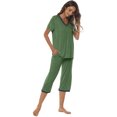 thumbnail image 4 of X'soft Women's Casual Short Sleeve Top Carpi Pants Sleepwear PJ Sets, 4 of 7