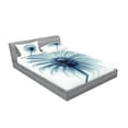 thumbnail image 2 of Ambesonne Modern Fitted Sheet & Pillow Sham Set, Daisies Flowers Plants, Queen, Teal White, 2 of 2