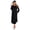 Black, variant on TiaoBug Women's Pajama Sets 2Pcs Lace Trim Nightgown Victorian Fancy Dress with Sleep Hat Night Cap Ivory S