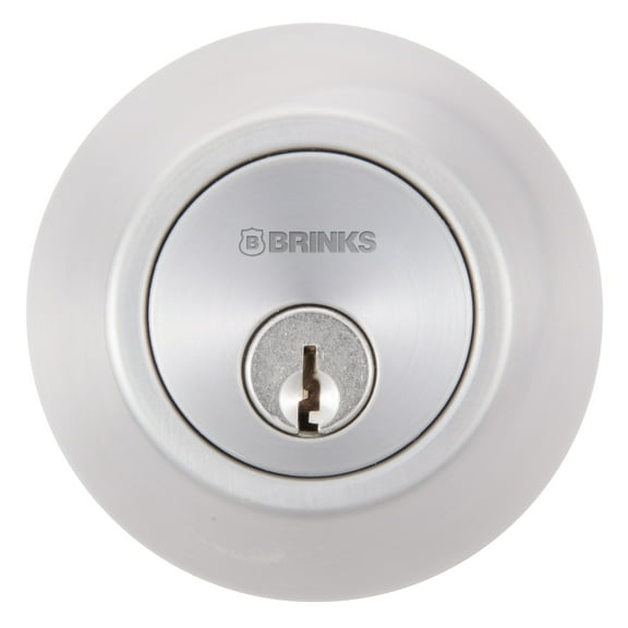 Brinks Mobile Home Single Cylinder Deadbolt Lock, Stainless Steel Finish