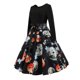 thumbnail image 1 of Vestido de columpio de fiesta con lazo y estampado de calabaza de Halloween vintage para mujer (gris M) Ndcxsfigh Para estrenar, 1 of 9