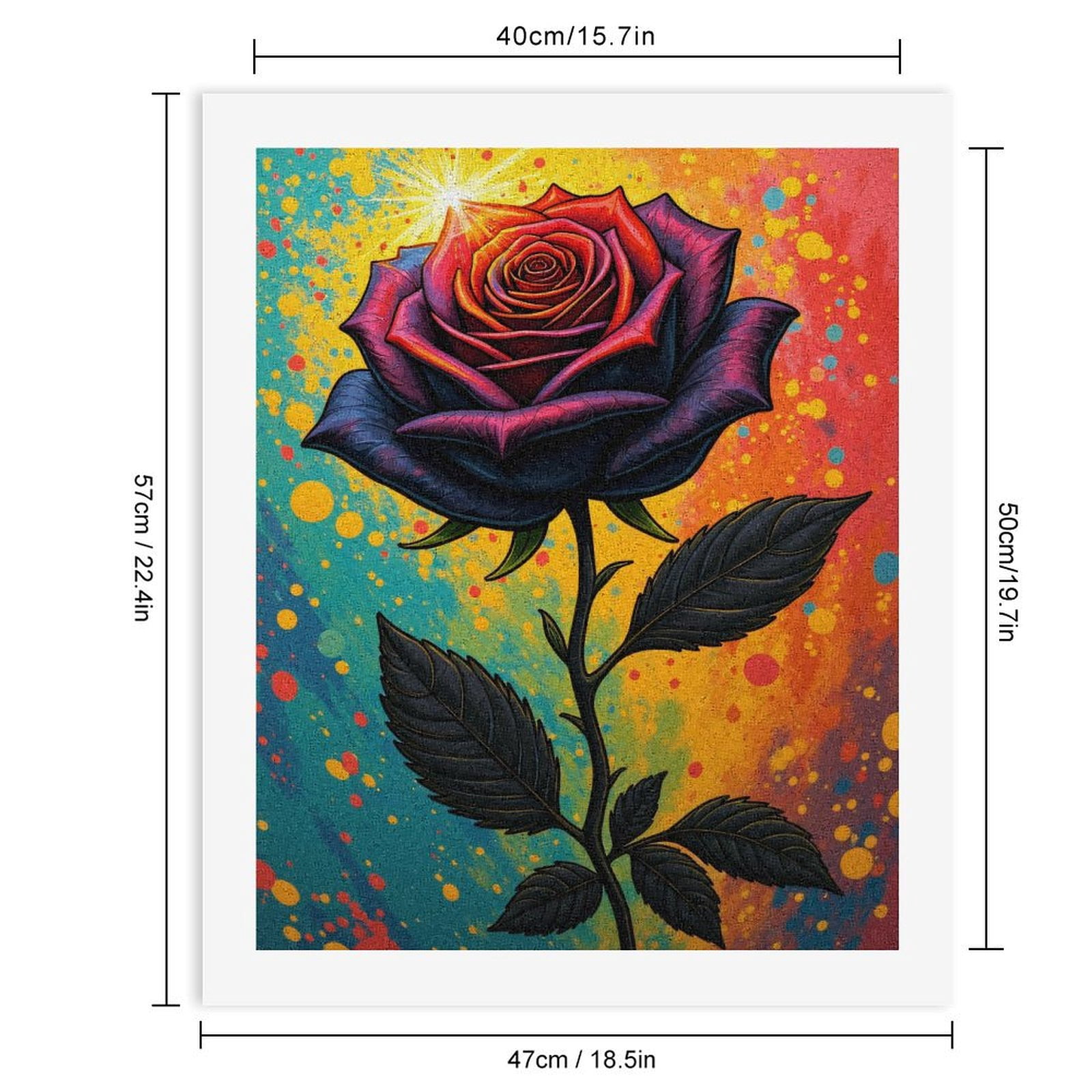 Paint By Numbers Kit for Adults Beginner - DIY Colorful Rose Explosion Art Canvas Painting Kits for Adults, Frameless Paint By Number for Adults for Home Wall Decor 16x20 Inch