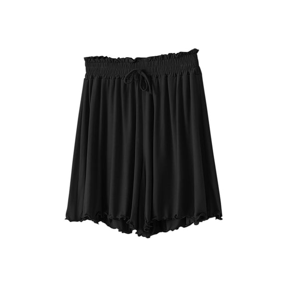 CHUMUD Womens Pajama Shorts Wide Leg Ruffle Sleepwear with Drawstring Casual Ultra-Soft Comfy Nightwear Pjs Bottoms Loungewear