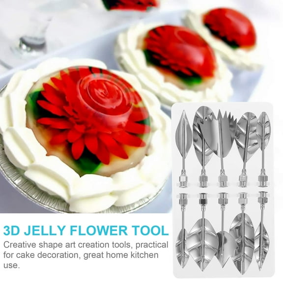 STRANDCHIC 3D Jelly Art Tools Set for Cake Decorating and Pudding with Multicolored Nozzles, PP and Stainless Steel