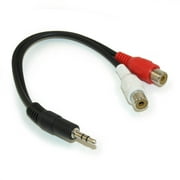 MyCableMart 4 INCH Mini Jack 3.5mm Male Stereo Plug to 2 RCA Female Jack cable