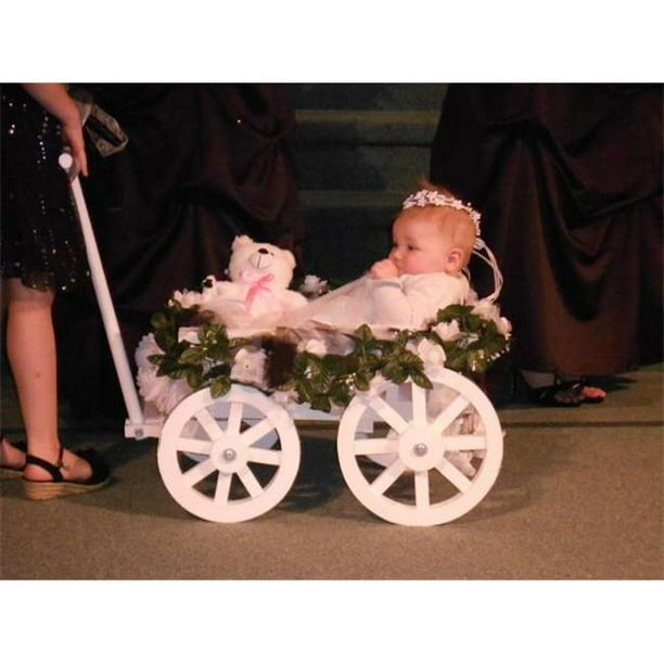 Mini Wedding Wagons Small Flower Girl Pumpkin Gloss Wagon, White
