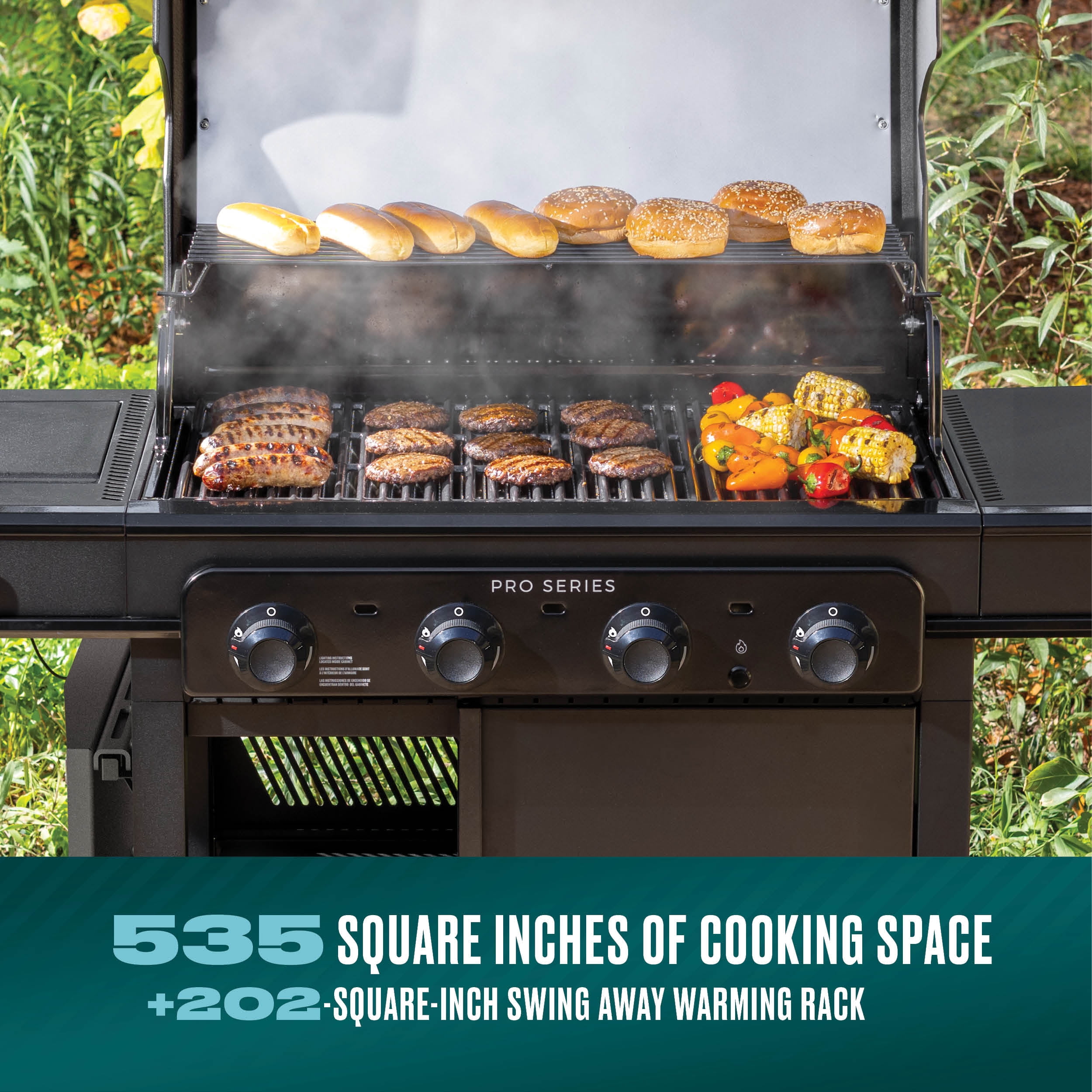 Charbroil Pro Series™ 4-Burner Gas Grill and Griddle with Side Burner