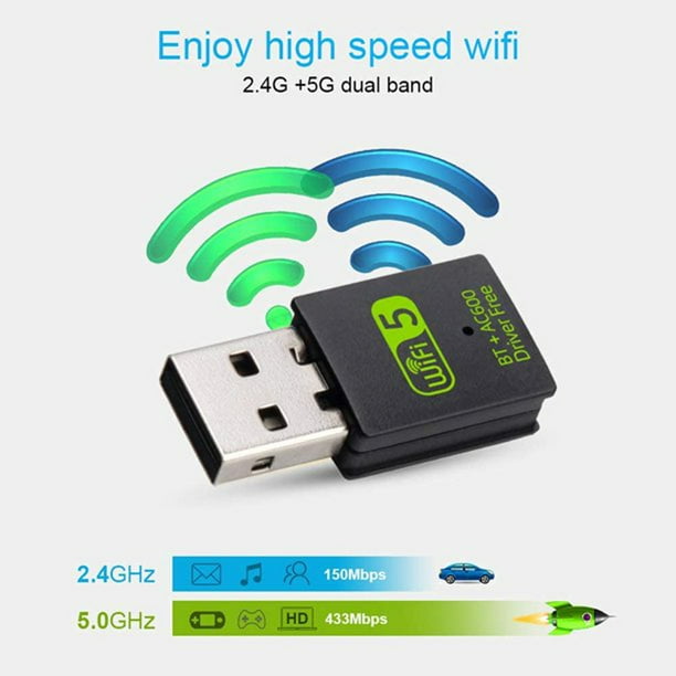 axGear Adaptateur USB WiFi Bluetooth Récepteur réseau sans fil double bande  600Mbps 2.4 / 5Ghz 