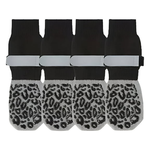 TELOLY 4Pcs Dog Socks,Non-Slip Bottom Paw Socks,Safe Walking Dog Socks to Prevent Licking Paws,M
