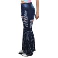 thumbnail image 2 of Gibobby Jeans dama talla extra Longitud Pantalones vaqueros anchos de talla grande con decoración de flecos Pantalones vaqueros elásticos con agujero(Azul oscuro,XL), 2 of 5