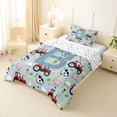 thumbnail image 2 of Catabedysis Red Tractor Letter Print Twin Comforter Sets For Boys,Cute Farm Animal Monogrammed B Bedding Set,Colorful Stars Reversible,2 Pieces,1 Comforter and 1 Pillowcase, 2 of 7