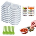 thumbnail image 2 of Visland Sauce Containers Set Double Compartment Condiment Container with Lids Forks Mini Plastic Snack Containers Dishwasher Safe to Go Snack Container, 2 of 8
