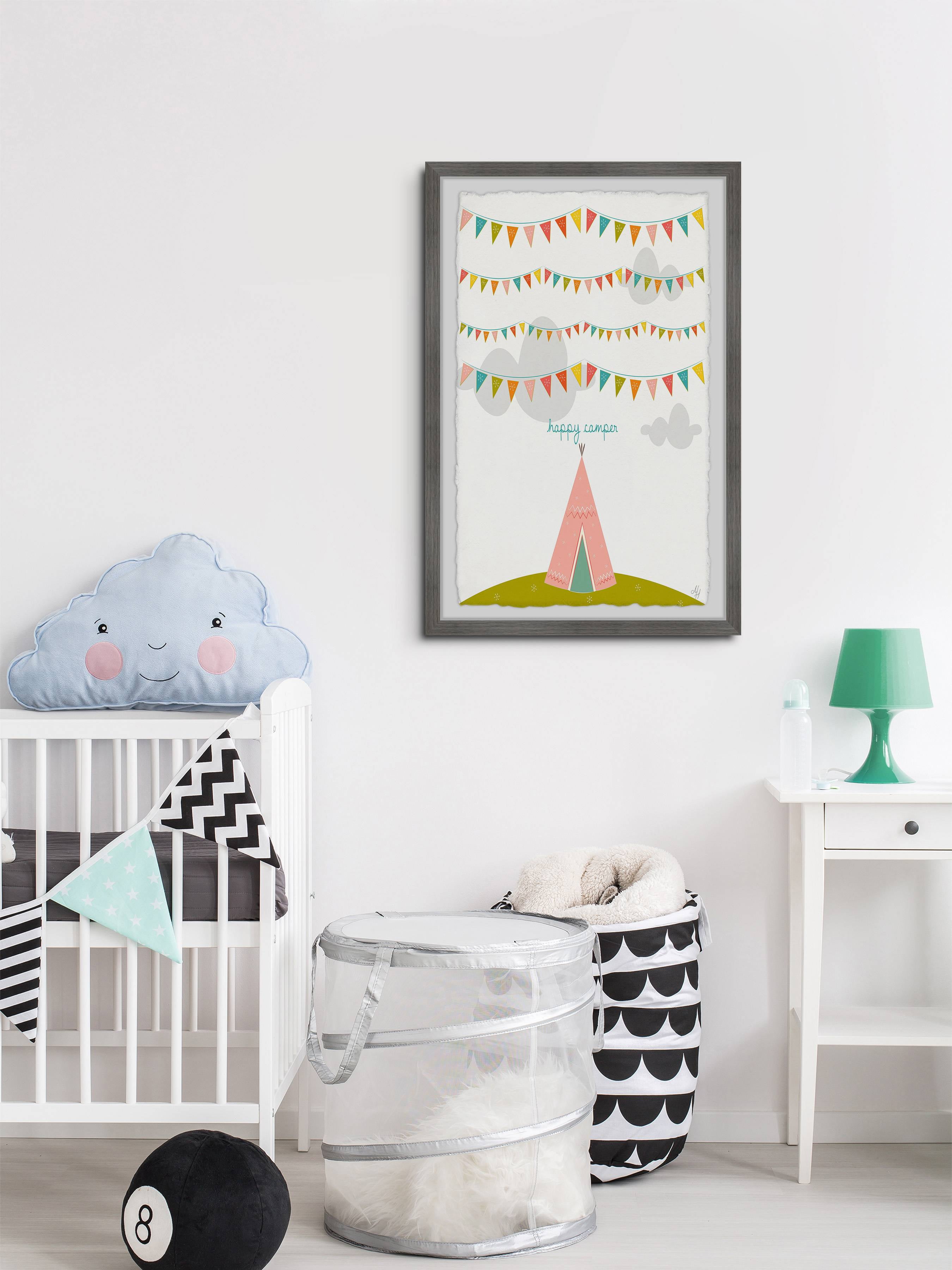 Marmont Hill Pink Tee Pee by Karen Zukowski Framed Wall Art
