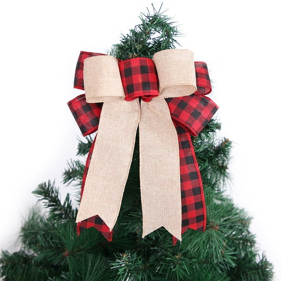 Pompotops Clearance Sales Christmas Tree Decorations Christmas Bow Ornaments 2PC