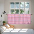 thumbnail image 4 of Pink Orange Blue Stripe Tier Curtains, Modern Abstract Art Striped Farmhouse Light Filtering Kitchen Curtains, 2Pcs Rod Pocket Half Window Treatments Panels for Sink Cafe Cabinet Camper 27.5x36In, 4 of 9