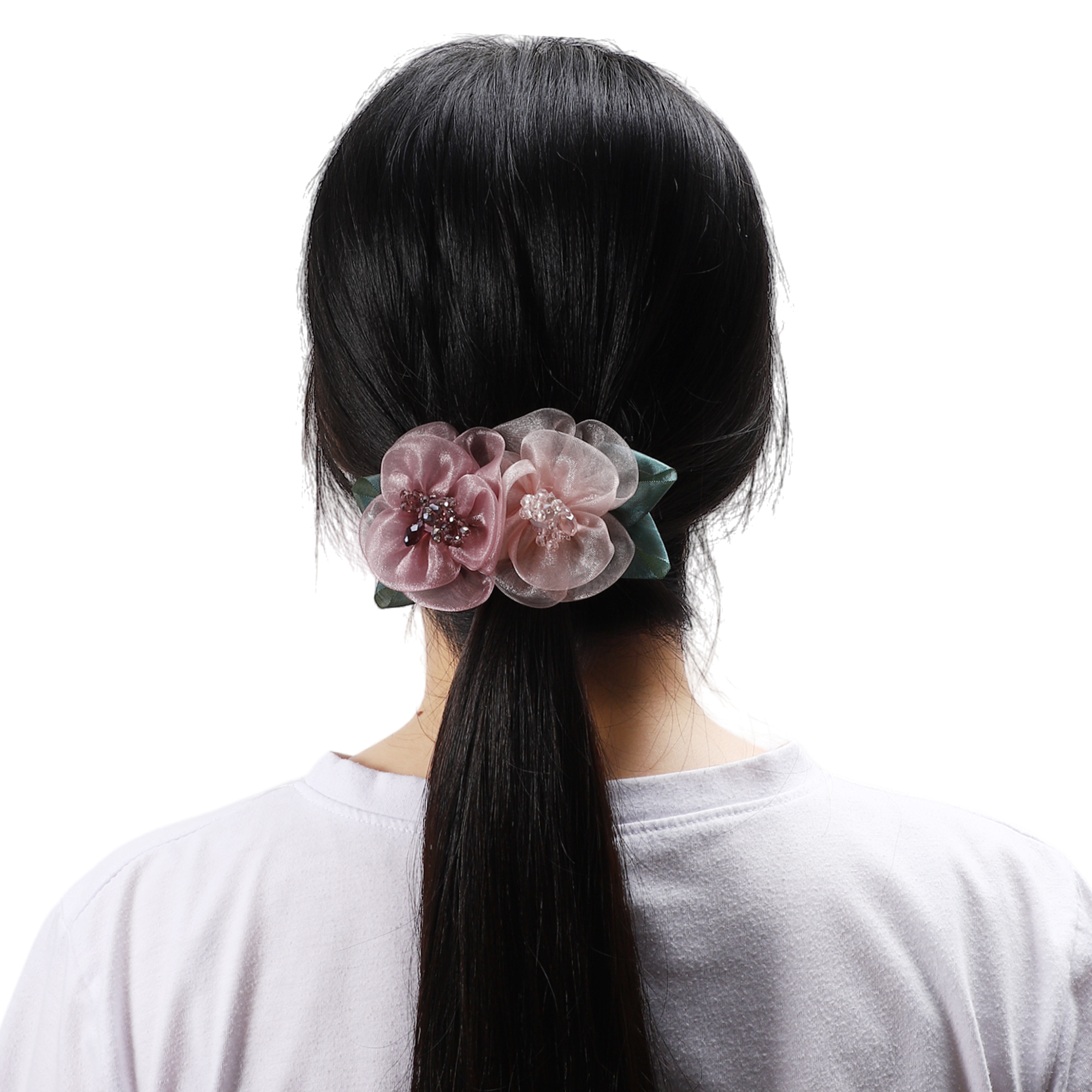 Unique Bargains Fashion Elegant Flower Hair Pin Hairdo Clip Pink Light Pink