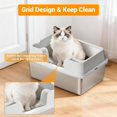 thumbnail image 3 of Bingirl Extra Large White Enclosed Stainless Steel Cat Litter Box - 50x35x22CM, 3 of 6