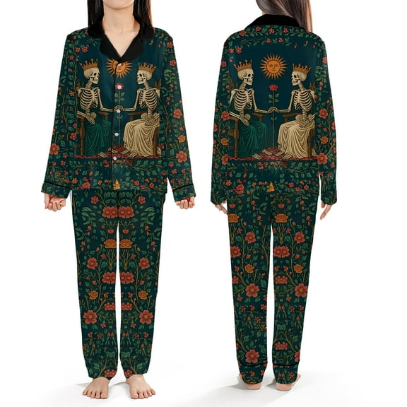 Eternal Love Satin Pajama Set, Vintage Romantic Sleepwear, Meaningful Love-Themed Pajama Set