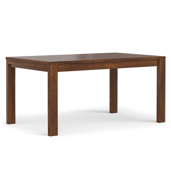 Simpli Home Wilson 60-76 inch x 36 inch Rectangle Transitional Extendable Dining Table in Walnut Veneer