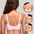 thumbnail image 4 of Qwertyu Wireless Jelly Bras for Women No Underwire Scalloped Push Up Bralettes Seamless Soft Comfort Everyday Tshirt Bra Pink 34, 4 of 7