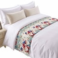 thumbnail image 2 of Bed Runner Scarf for Cal.King Size Bed, Independence Day Beds Scarf Throws for Foot of Bedding, Cute Gnomes Eucalyptus Retro Beige Decorative Beds Runners for Bedroom Guestroom, 102"x20", 2 of 8