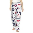 thumbnail image 2 of Kdxio Women's Comfy Stretch Sailing Marine TravelPrint Drawstring Pajama Pants-Small, 2 of 9