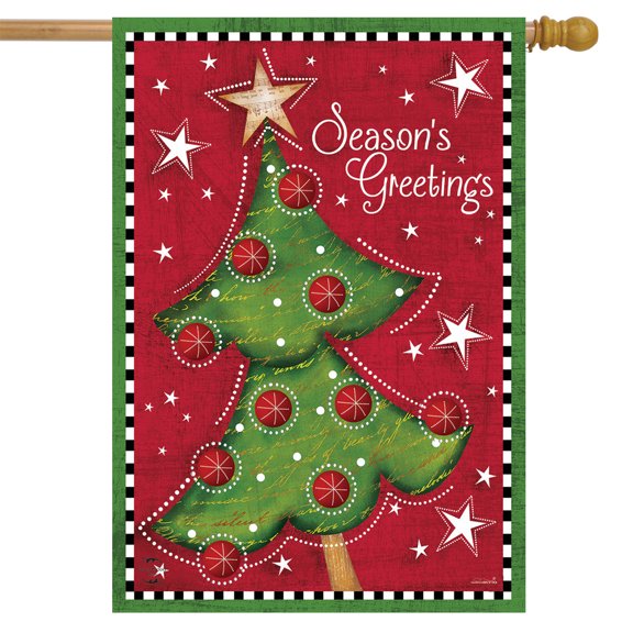 Briarwood Lane Festive Christmas Tree Holiday House Flag