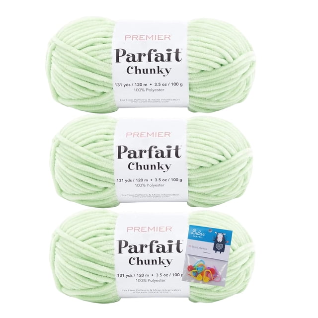 Paquete de 3 unidades de felpilla gruesa Parfait de Yarns Premier Yarns, 100 g