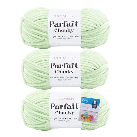 Paquete de 3 unidades de felpilla gruesa Parfait de Yarns Premier Yarns, 100 g