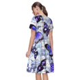 thumbnail image 2 of Bixox Robe d'Été à Manches Courtes pour Femmes Robe Ample Longueur Genou avec Poches-Papillons, 2 of 7
