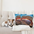 thumbnail image 4 of Ambesonne Landscape Throw Pillow Cover 2 Pack, Utah National Park, 24", Pale Brown Sky Blue, 4 of 7
