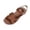 Brown, variant on Women Comfy Elastic Cross Strap Flat Sandals Solid Color Soft Lightweight Open Toe Summer Casual Shoes