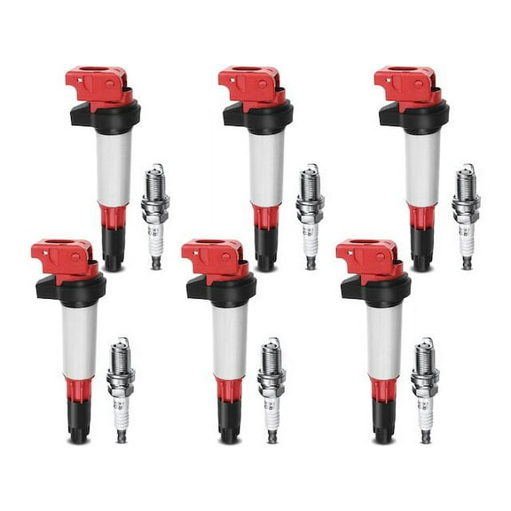 Ignition Coil Set with Spark Plugs 6 - Compatible with 2003 - 2006 BMW 330Ci 3.0L 6-Cylinder 2004 2005