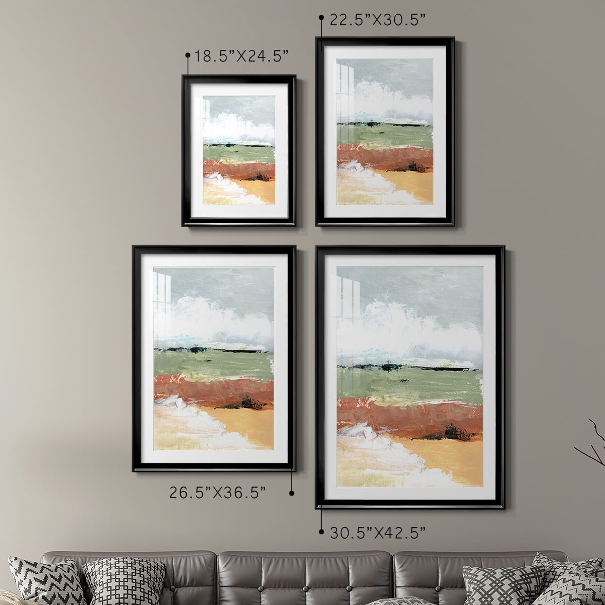 Wexford Home Quiet Prarie Grove I Premium Framed Print, 30.5" x 42.5" - Ready to Hang, Black (Set of 2)