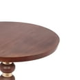 thumbnail image 4 of GDF Studio Contemporary Mango Wood Round End Table, Gold Accents Pedestal Base, Honey, 4 of 7