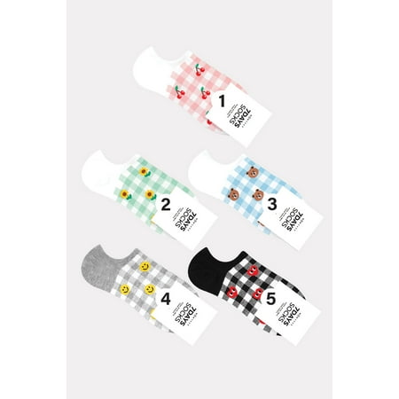 

Women s Ankle Random Check Socks - 5 Pair Set