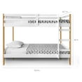Letto Twin Over Twin Bunk Bed, White/Brown